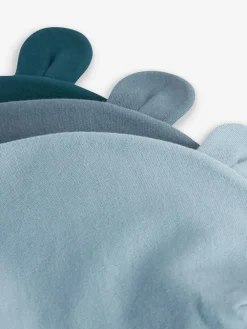 Next Mid Blue Baby 100% Cotton Beanies 3 Pack (0-18mths)^BOY Hats & Scratch Mitts|Newborn Accessories