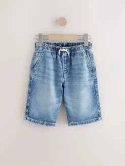 Online Next Bermuda Pull On Denim Shorts (3-16yrs) Mid Blue