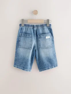 Online Next Bermuda Pull On Denim Shorts (3-16yrs) Mid Blue