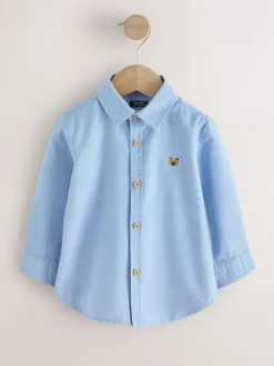 Outlet Next Mid Blue Character Long Sleeve Long Sleeve Oxford Shirt (3mths-7yrs)