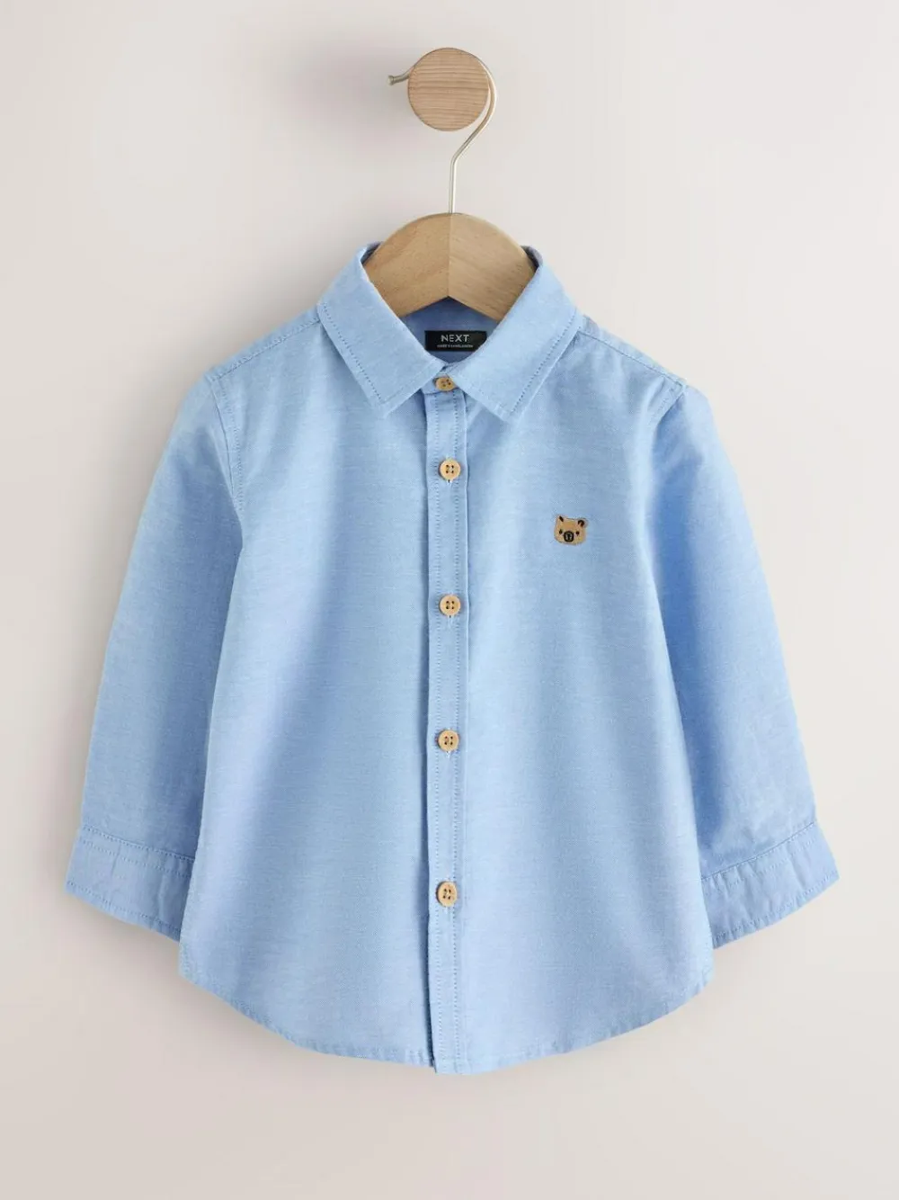Outlet Next Mid Blue Character Long Sleeve Long Sleeve Oxford Shirt (3mths-7yrs)