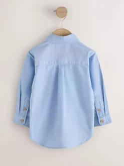 Outlet Next Mid Blue Character Long Sleeve Long Sleeve Oxford Shirt (3mths-7yrs)