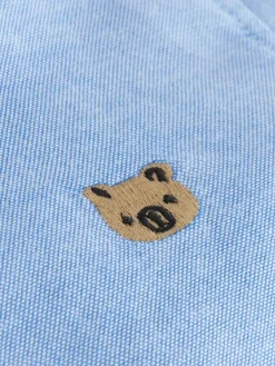 Outlet Next Mid Blue Character Long Sleeve Long Sleeve Oxford Shirt (3mths-7yrs)