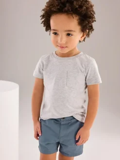 New Next Mid Blue Chino Shorts (3mths-7yrs)