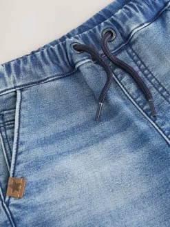 New Next Comfort Stretch Wide Cargo Jeans (3mths-7yrs) Mid Blue