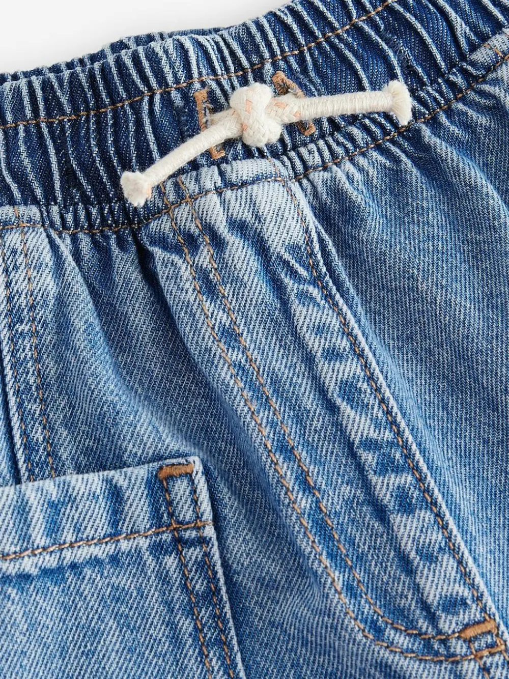 Next Mid Blue Denim Barrel 100% Cotton Jeans (3mths-7yrs)^ Jeans & Joggers|Jeans