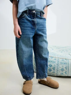 Hot Next Mid Blue Denim Barrel Jeans (3-16yrs)