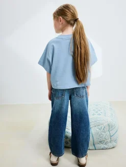 Hot Next Mid Blue Denim Barrel Jeans (3-16yrs)