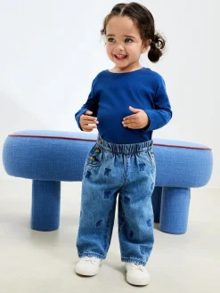 Next Mid Blue Denim Bow Embroidered Jeans (3mths-7yrs)^ Jeans & Joggers|Occasionwear
