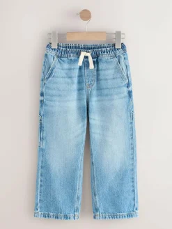 Next Mid Blue Denim Denim Pull On Carpenter Jeans (3-16yrs)^BOY Jeans & Joggers|Jeans