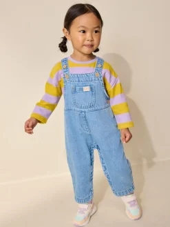New Next Denim Dungarees (3mths-7yrs) Mid Blue