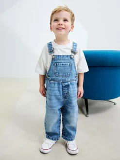 Clearance Next Denim Dungarees (3mths-7yrs) Mid Blue