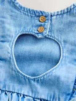 Hot Next Mid Blue Denim Frill Sleeve Dress (3mths-8yrs)