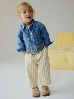 Best Next Mid Blue Denim Jacket and Stripe Trousers Set (3mths-7yrs)