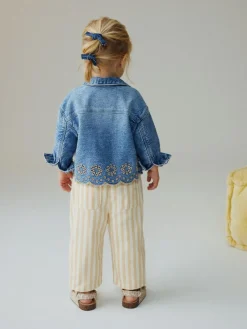 Best Next Mid Blue Denim Jacket and Stripe Trousers Set (3mths-7yrs)
