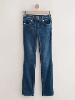 Online Next Lift, Slim And Shape Bootcut Jeans Mid Blue Denim