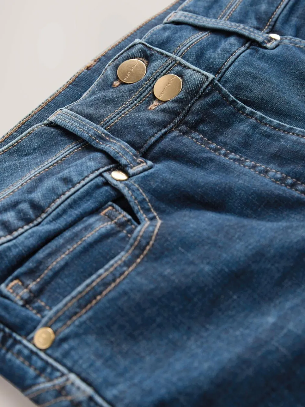 Online Next Lift, Slim And Shape Bootcut Jeans Mid Blue Denim