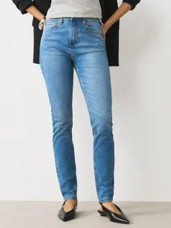 Hot Next Mid Rise Stretch Skinny Jeans Mid Blue Denim
