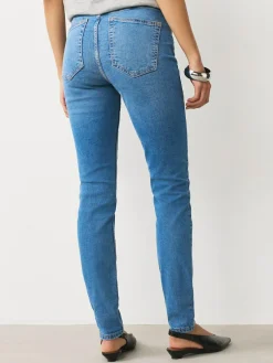 Hot Next Mid Rise Stretch Skinny Jeans Mid Blue Denim