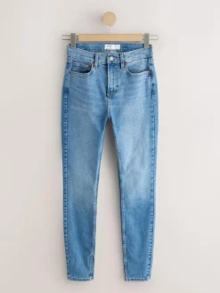 Hot Next Mid Rise Stretch Skinny Jeans Mid Blue Denim