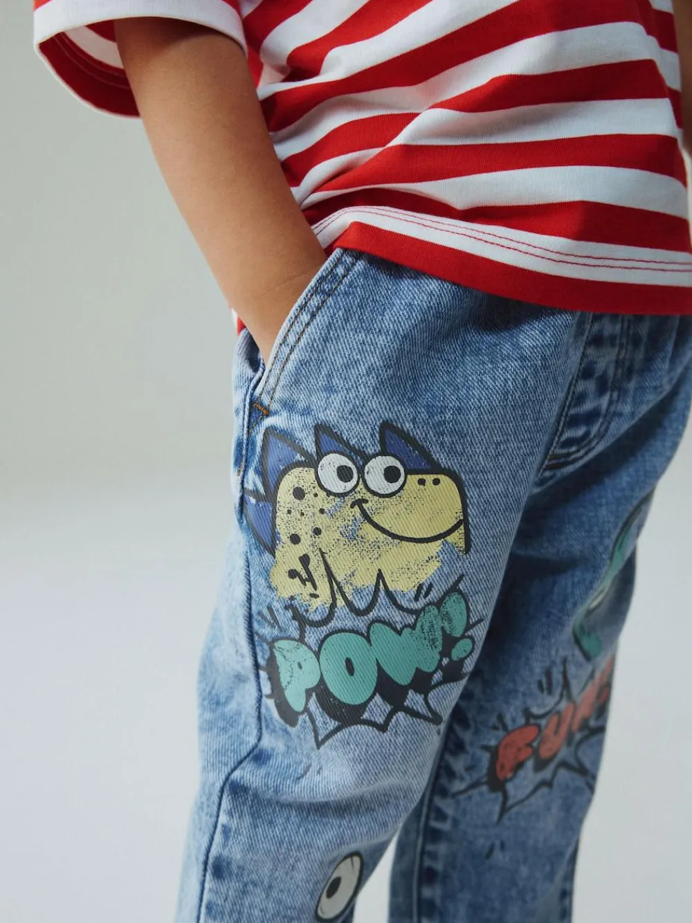 Next Mid Blue Denim Monster Graffiti Jeans (3mths-7yrs)^BOY Newborn Clothing|Baby Boys