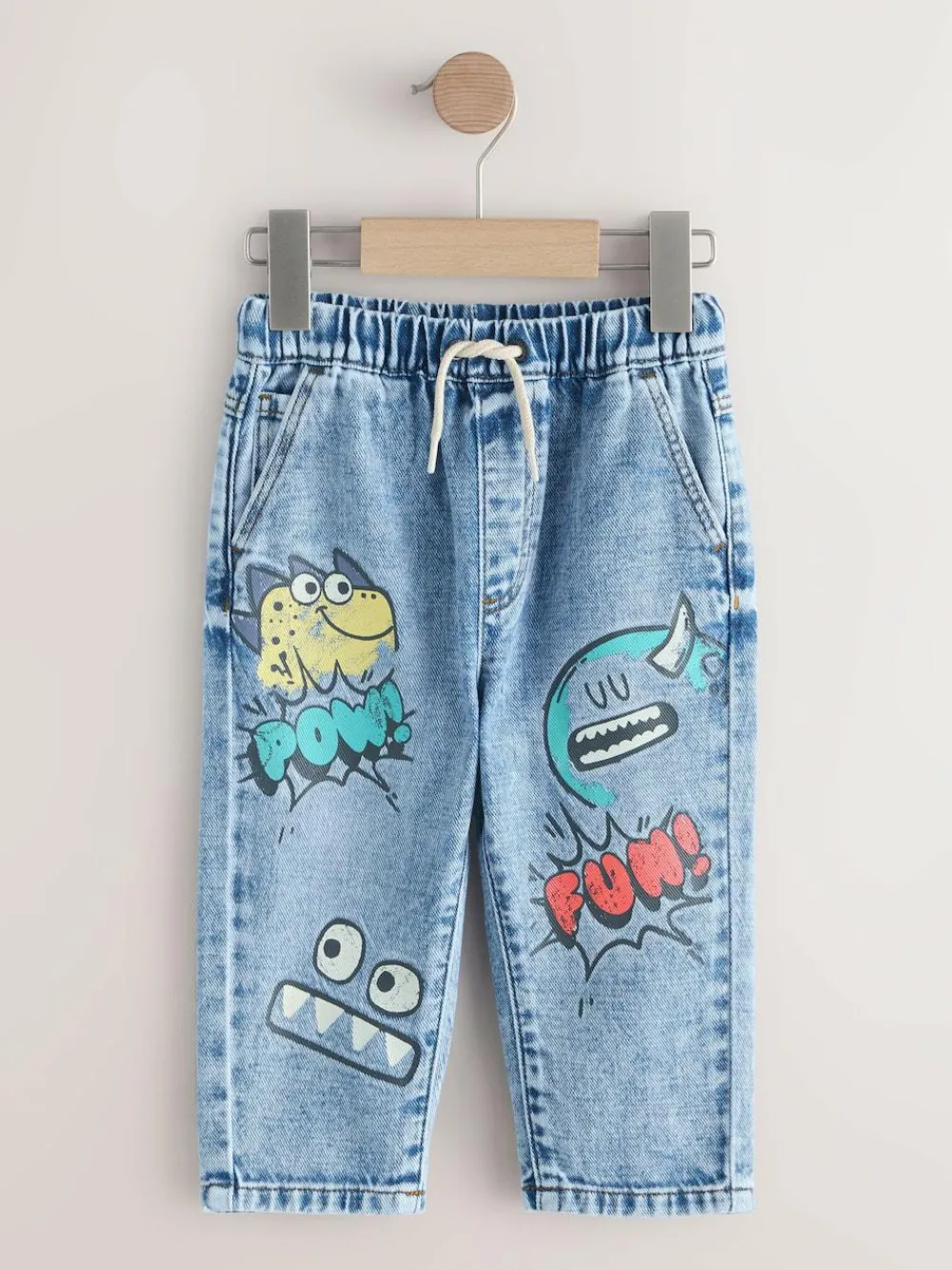 Next Mid Blue Denim Monster Graffiti Jeans (3mths-7yrs)^BOY Newborn Clothing|Baby Boys