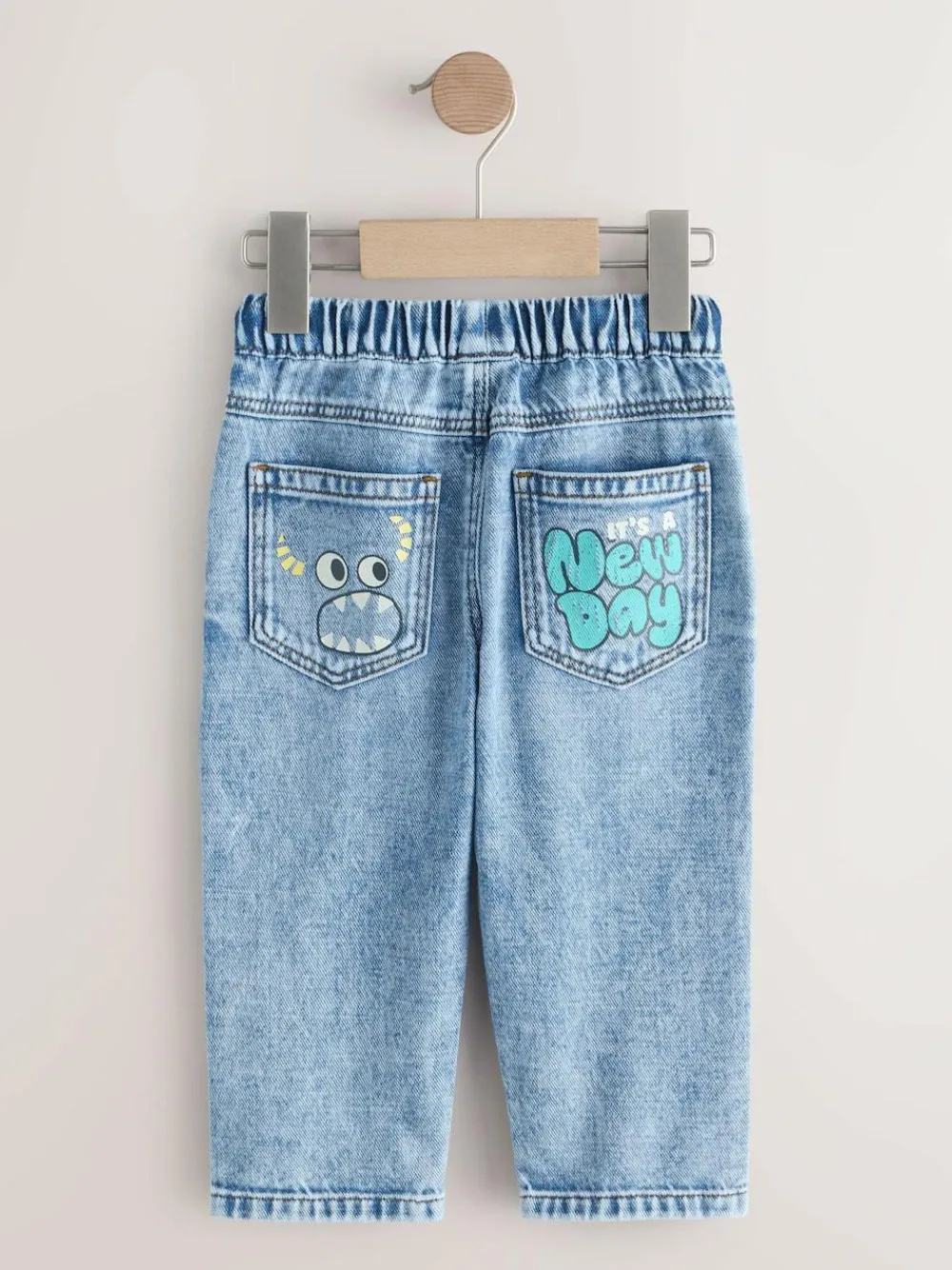 Next Mid Blue Denim Monster Graffiti Jeans (3mths-7yrs)^BOY Newborn Clothing|Baby Boys