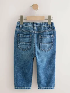 Online Next Pleat Front Jeans (3mths-7yrs) Mid Blue Denim