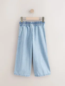 Next Mid Blue Denim Pull On Wide Leg Jeans (3-16yrs)^ Jeans