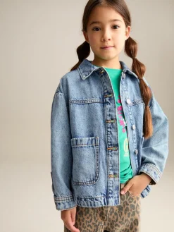 Next Mid Blue Denim Shacket (3-16yrs)^ Jackets & Coats|Snowsuits & Coats
