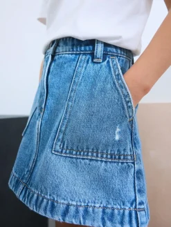 Online Next Denim Skirt (3-16yrs) Mid Blue