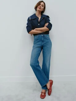 New Next Straight Leg Jeans Mid Blue Denim