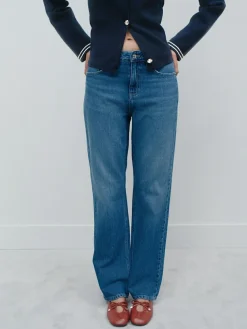 New Next Straight Leg Jeans Mid Blue Denim