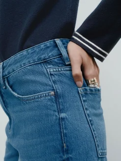 New Next Straight Leg Jeans Mid Blue Denim