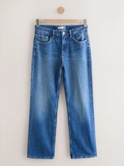 New Next Straight Leg Jeans Mid Blue Denim