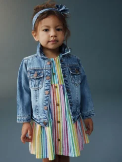 Hot Next Mid Blue Denim Western 100% Cotton Jacket (3mths-7yrs)