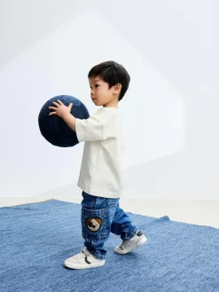 Next Cargo Jeans (3mths-7yrs) Mid Blue Dog