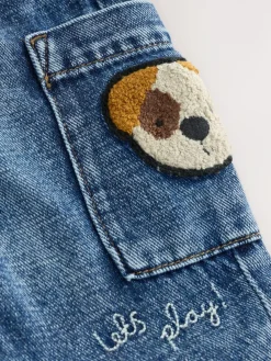 Next Cargo Jeans (3mths-7yrs) Mid Blue Dog