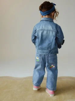 Next Mid Blue Doodle printed Jeans (3mths-7yrs)^ Jeans & Joggers|Jeans