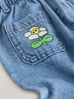 Next Mid Blue Doodle printed Jeans (3mths-7yrs)^ Jeans & Joggers|Jeans