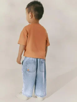 Next Mid Blue Embroidered 100% Cotton Denim Jeans (3mths-7yrs)