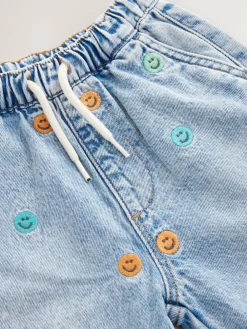 Next Mid Blue Embroidered 100% Cotton Denim Jeans (3mths-7yrs)
