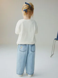 Next Mid Blue Floral Embroidered Jeans (3mths-7yrs)^ Jeans & Joggers|Jeans