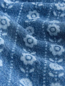 Best Next Mid Blue Floral Print Dungarees (3mths-7yrs)