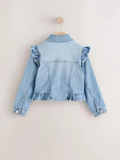 Discount Next Frill Shoulder Denim Jacket (3-16yrs) Mid Blue