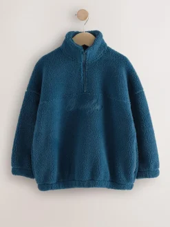 Next Funnel Neck Fleece (3-16yrs) Mid Blue