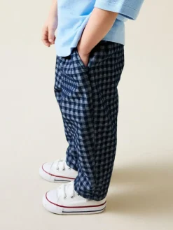 Online Next Barrel Jeans (3mths-7yrs) Mid Blue Gingham