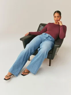 Best Next Hourglass Wide Leg Jeans Mid Blue