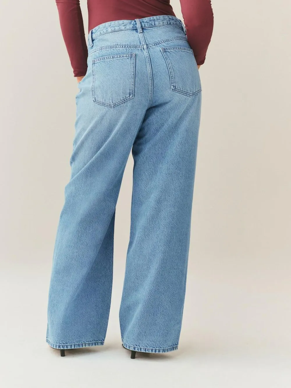 Best Next Hourglass Wide Leg Jeans Mid Blue