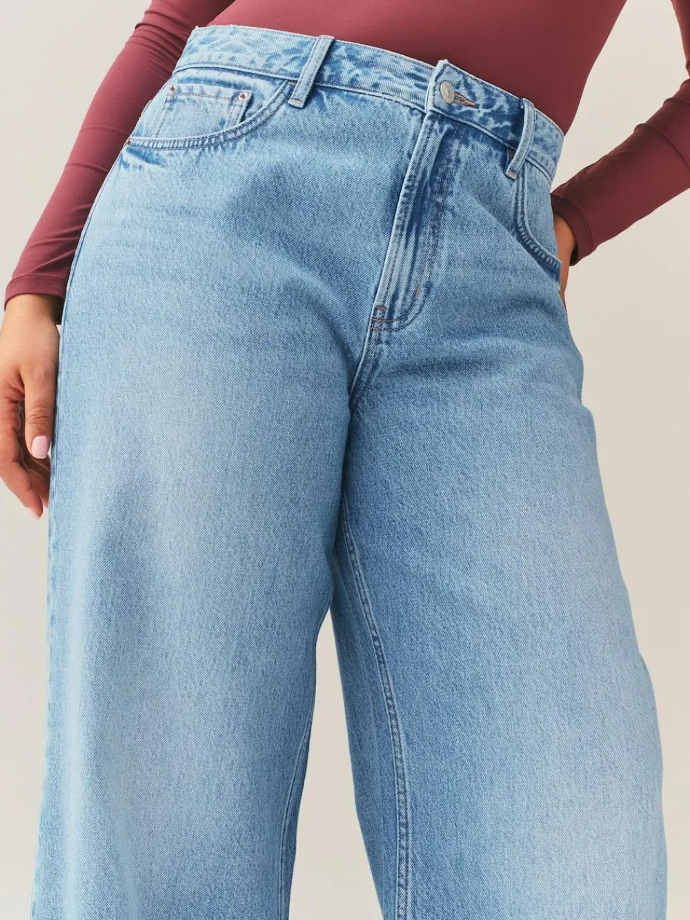 Best Next Hourglass Wide Leg Jeans Mid Blue